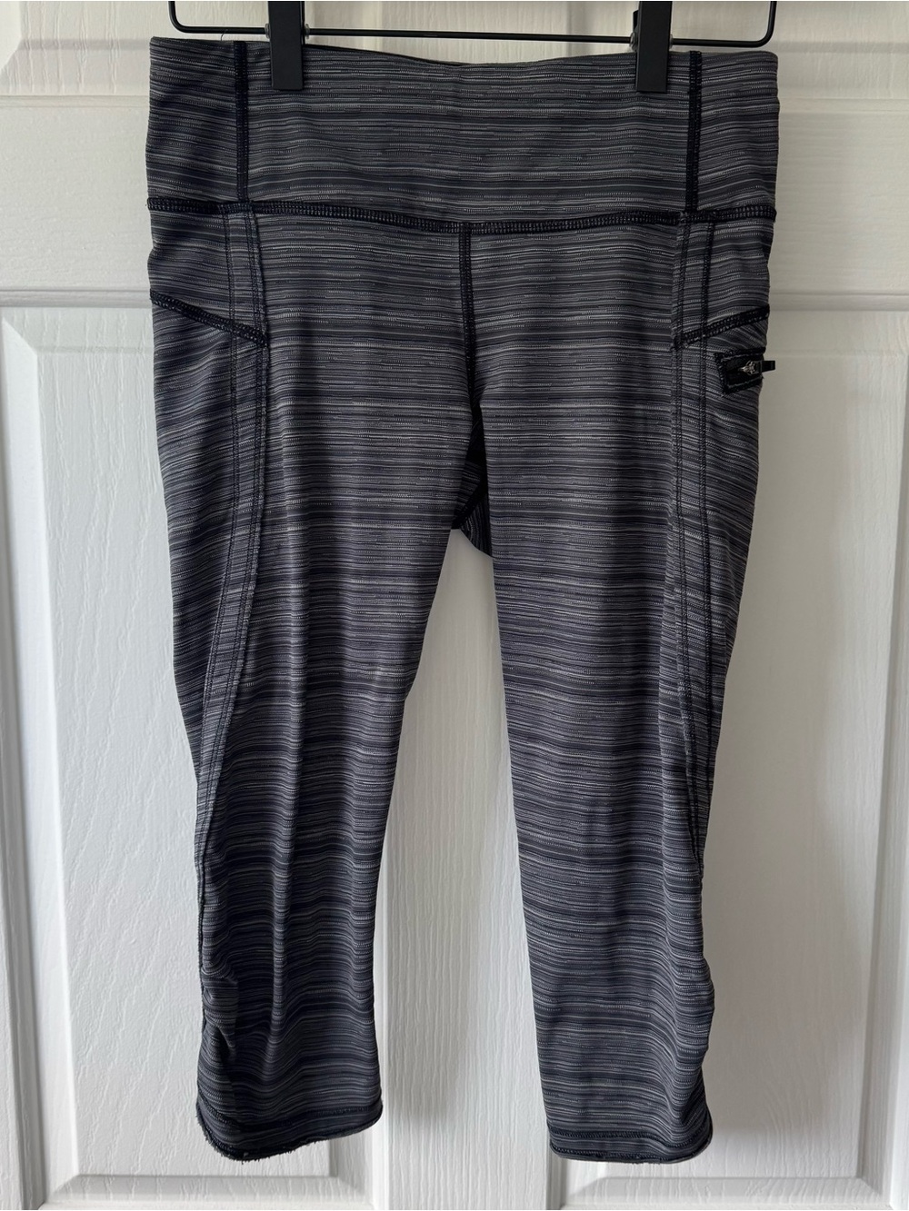 lululemon athletica Grey Striped Capri Leggings